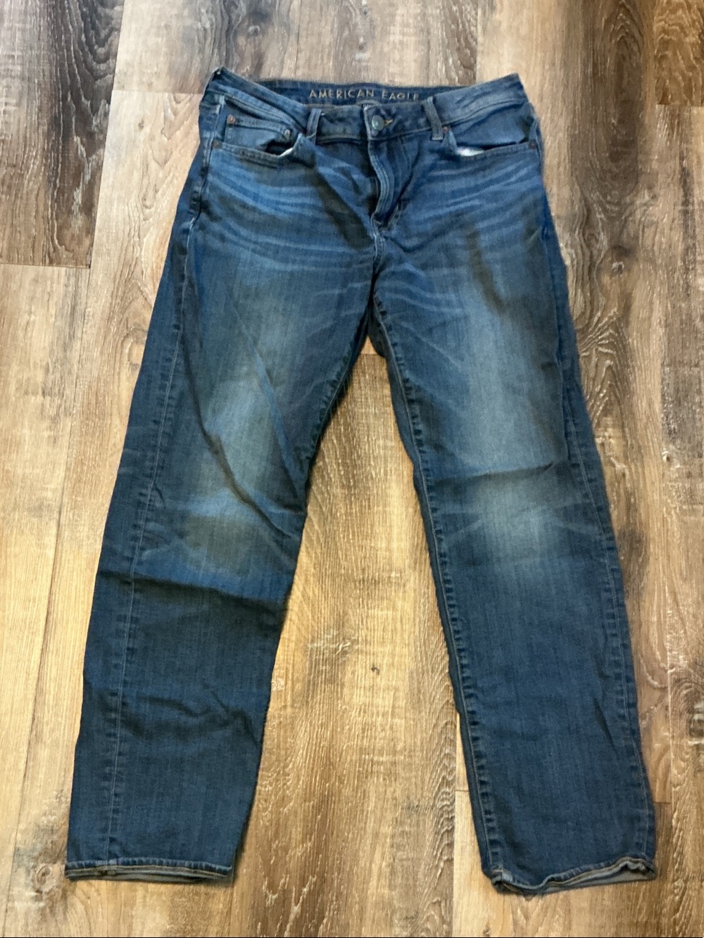 American Eagle Outfitters Men's Dark Blue Straight Jeans